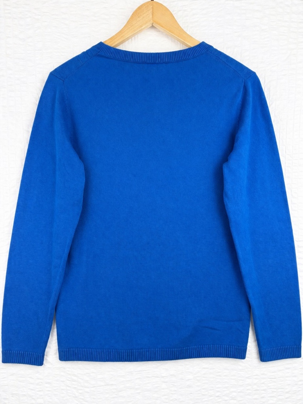 Talbots Classic Preppy Cable Knit Sweater Blue 100% Cotton Size Medium Capsule - Picture 4 of 6